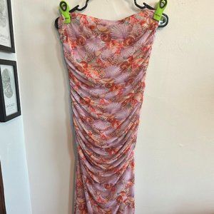Strapless Resa Kristina Midi in Coral